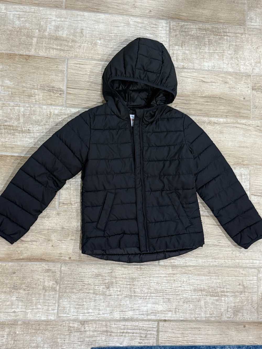 Old Navy Unisex Kids Black Quilted Hooded Puffer Jacket Like New